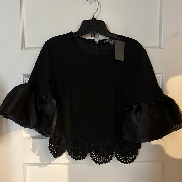NWT SUZY ORGANZA PUFF SLEEVE TOP - Picture 2 of 7